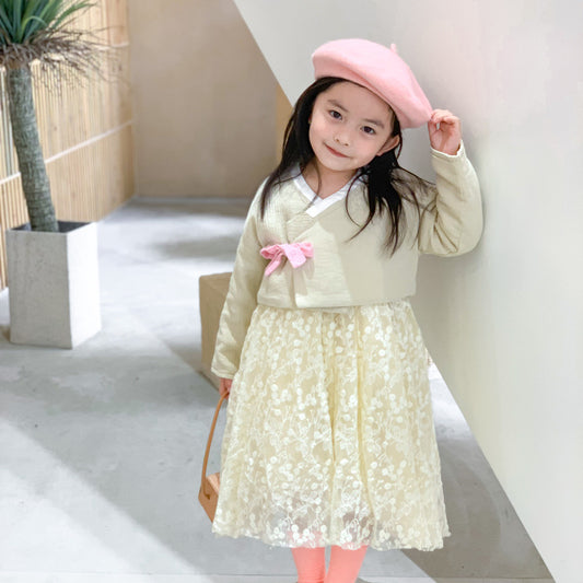 Children&#039;s Clothing For The Year Of The Tiger New Year&#039;s Clothing Children&#039;s Suit Autumn And Winter New Girls&#039; Quilted Hanfu Suit Foreign Style Little Girl Two-piece Set