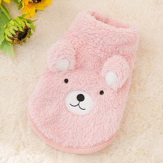 Warm Three-dimensional Bear Patch Two-leg Fleece