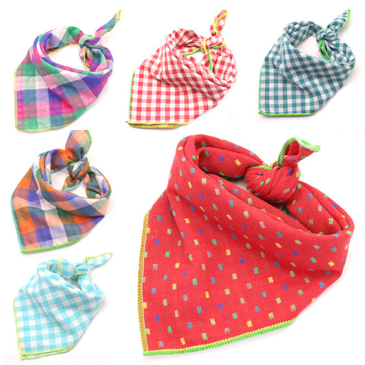 Plaid Double Sided Cotton Pet Scarf