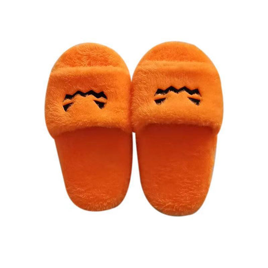 Comfortable Pumpkin Cute Plush Flip Flops