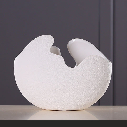 White Eggshell-shaped Ceramic Vase Ornaments