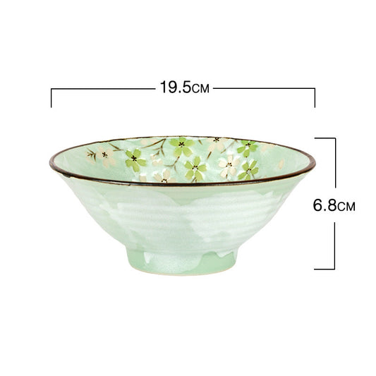 Underglaze Color Tableware Autumn Cherry Big Deep Plate Rice Bowl