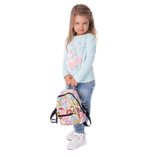 Mini Backpack Summer Donut Student Schoolbag 3D Digital Printing Backpack For Little Girls