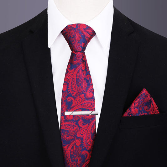 Three-piece Tie Men's Formal Business Square Scarf Tie Clip
