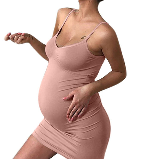 Maternity Clothes Sexy Solid Sleeveless Deep V