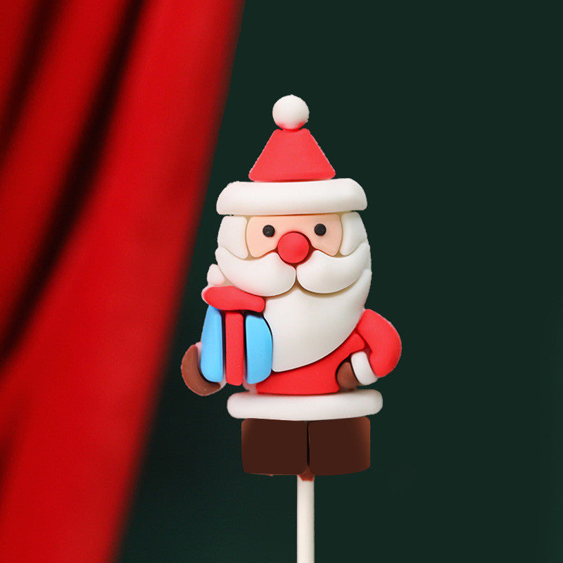 Santa Snowman Christmas Tree Card Birthday