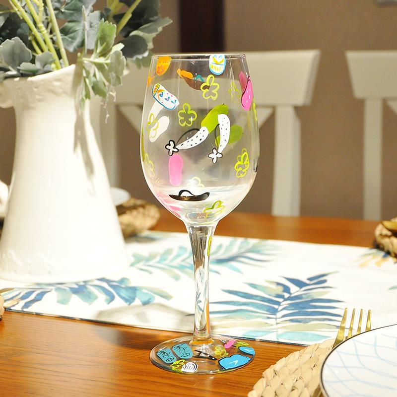 Hand-painted Crystal Wine Glasses Goblets For A Christmas