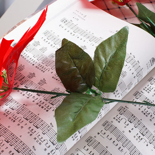 Simulation Poinsettia 7-Heads Decorative Christmas Flowers