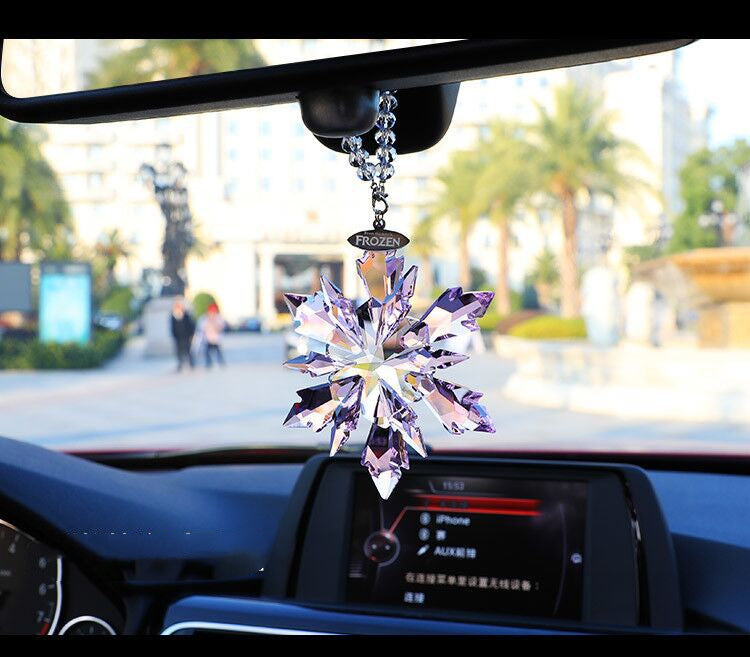 Crystal Snowflake Pendant In Car Decoration