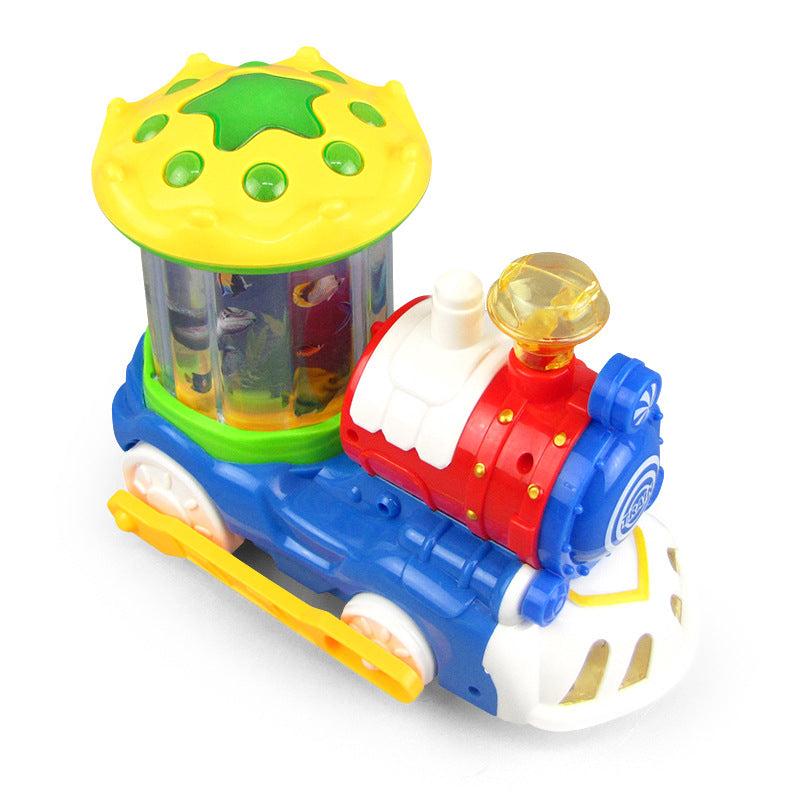 Electric Universal Underwater World Light And Music Rotating Train