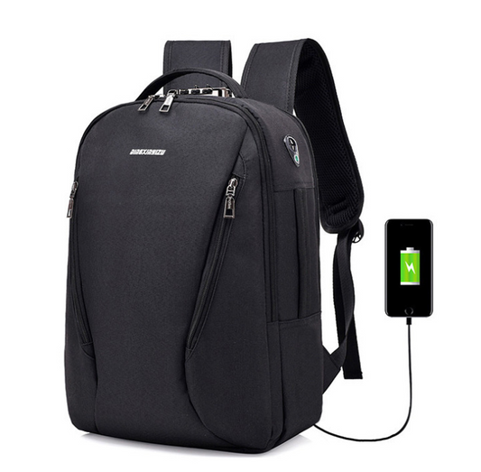 New double shoulder bag male Outdoor Travel College schoolbag computer knapsack USB charging, waterproof and anti-theft