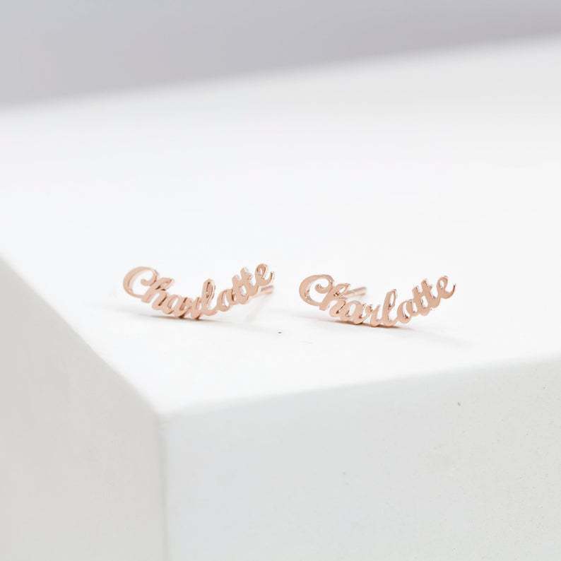 Custom English Letter Name Earrings Personalized Earrings Holiday Gift