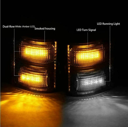 Car Front Mirror Lights 3 Grids Are Always On And Running Water