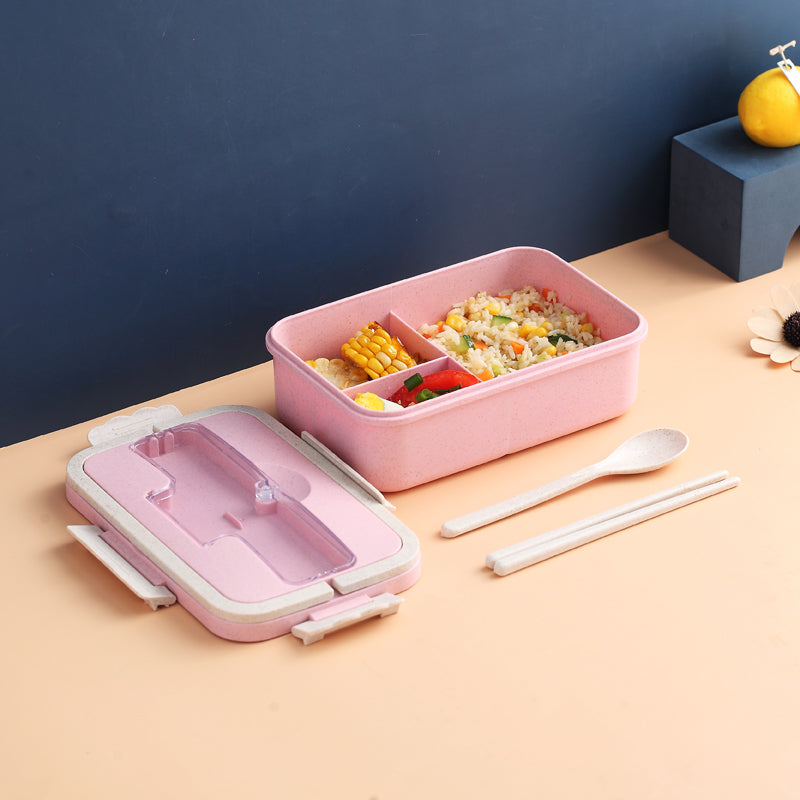 Portable Microwave Wheat Insulated Lunch Box With Lid