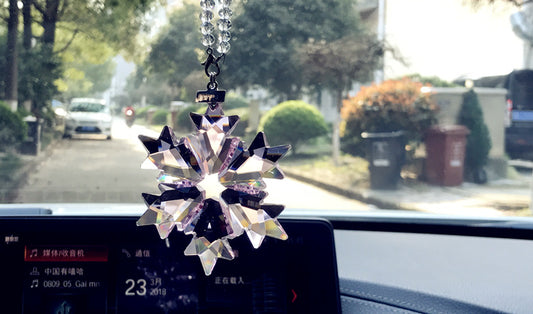 Crystal Snowflake Pendant In Car Decoration