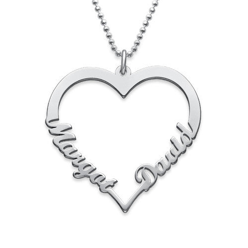 S925 Love Heart 1-2 Jewelry Personalized Name Custom Necklace Jewelry