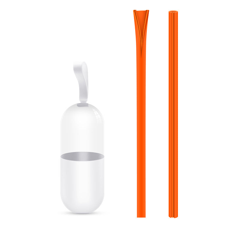 Detachable Silicone Folding Straw With Zipper Buckle