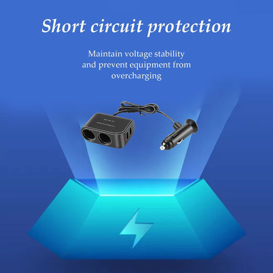 2 Way Car Cigarette Lighter And LED Light Switch Car Socket