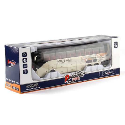 Single-layer Bus Alloy Sound And Light Pull Back Car Model Children's Toys