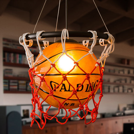 Creative Basketball Lamp Personality Bar Gym Clothing Store Sports Art Decoration Retro American Glass Chandelier