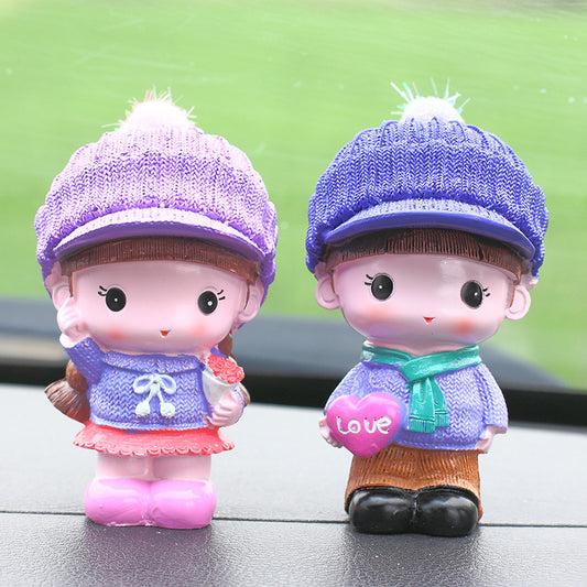 Creative Cute Doll Car Resin Ornaments