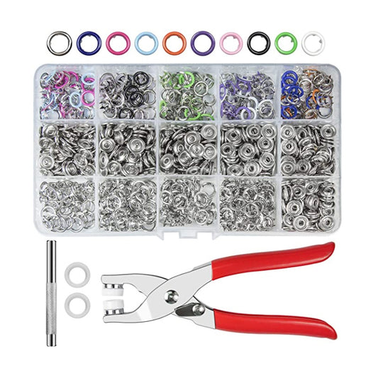 200 Sets Of Metal Snap Buttons 9.5mm 10 Colors Pure Copper Five-claw Buckle Sewing Buckle Hand Tool Installation Five-claw Buckle Pliers
