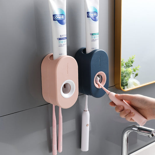 Large Automatic Toothpaste Squeezer Suction Cup Toothbrush Rack Free Punch Toothpaste Squeezer Automatic Toothbrush Holder