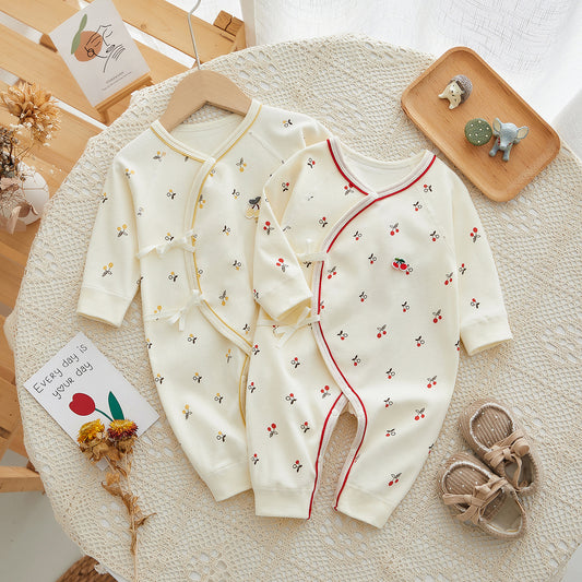 Newborn Baby Clothes Newborn Cotton Boneless Jumpsuit Spring And Autumn Climbing Clothes Baby Monk Clothes Summer Butterfly Clothes