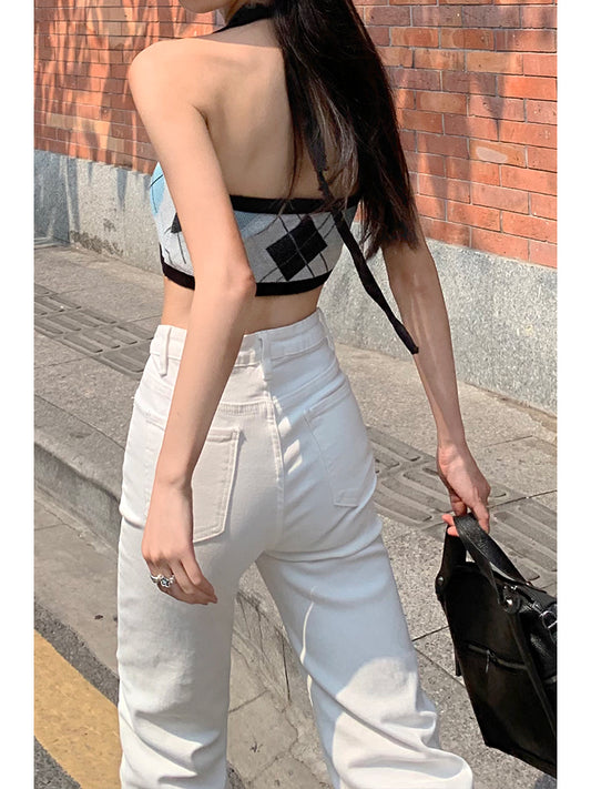 High-waisted Jeans Women&#039;s Straight Loose Summer Thin Section Small Man Looks Thin And Narrow Cigarette Pipe Pants