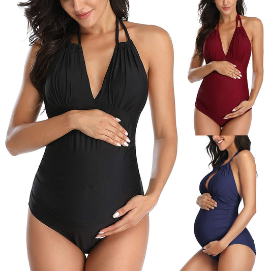 One-piece Widening And Stacking Pleated Drag Belly Tankini