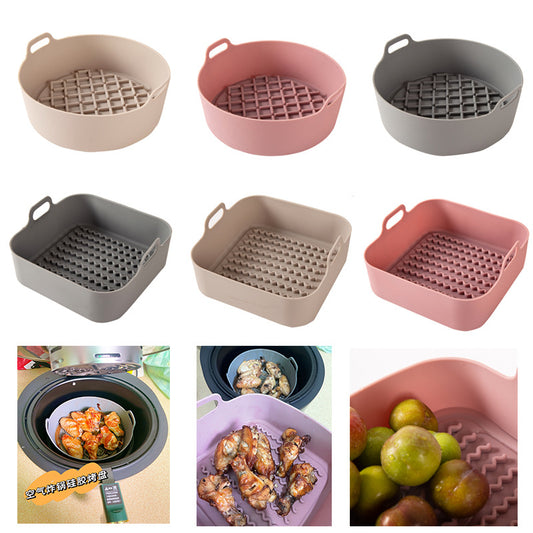 Thickened Silicone Grill Pan, Air Fryer, Silicone Grill Pan, High Temperature Resistant Electric Oven, Microwave Oven Heating Pan
