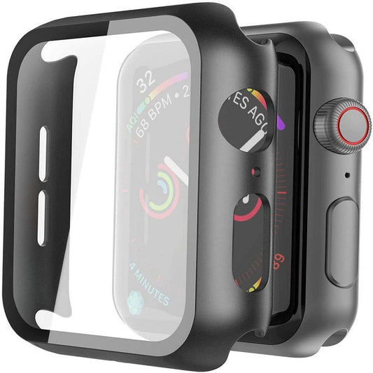 Hard PC Case with Tempered Glass Screen Protector Compatible with Apple Watch Series 6 SE Series 5 Series 4 40mm