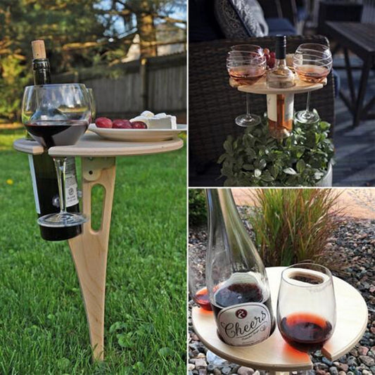 Outdoor Portable Wine Table Foldable Outdoor Portable Wooden Wine Table Wine Glass Wine Table