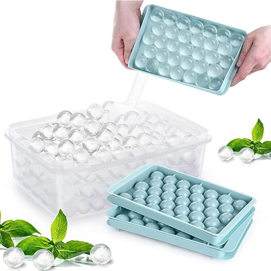 Round Ice Cube Tray Ice Cube Plastic Covered Ice Ball Ice Cube Mold Home Ice Maker Food Grade PP Ice Box