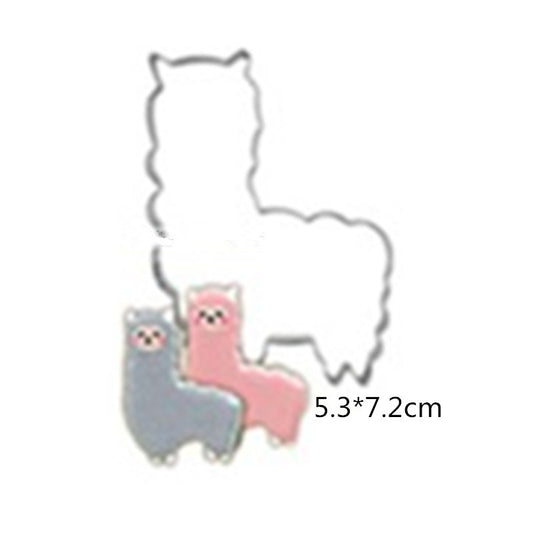 Cute Alpaca Mold Stainless Steel Cookie Cutter Die Baby Food Supplement Christmas Biscuit Mold