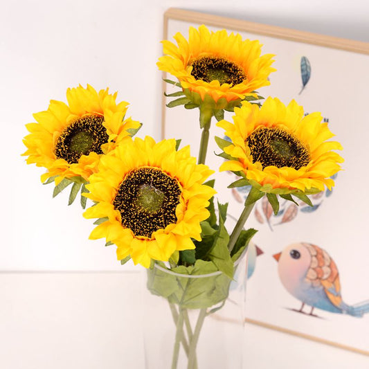 Single Sunflower Artificial Flower Decoration Silk Ornaments