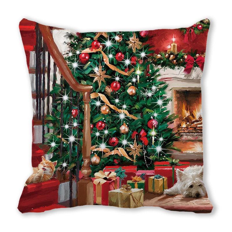 Christmas Satin Pillow Sofa Cushion