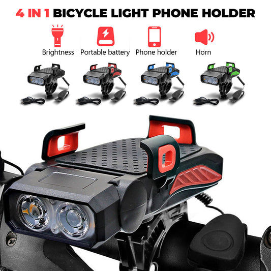 Bicycle Light Four-in-one Car Headlight Mobile Phone Holder Power Bank Riding Equipment