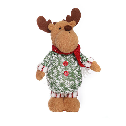 Illuminated Santa Snowman Elk Ornament