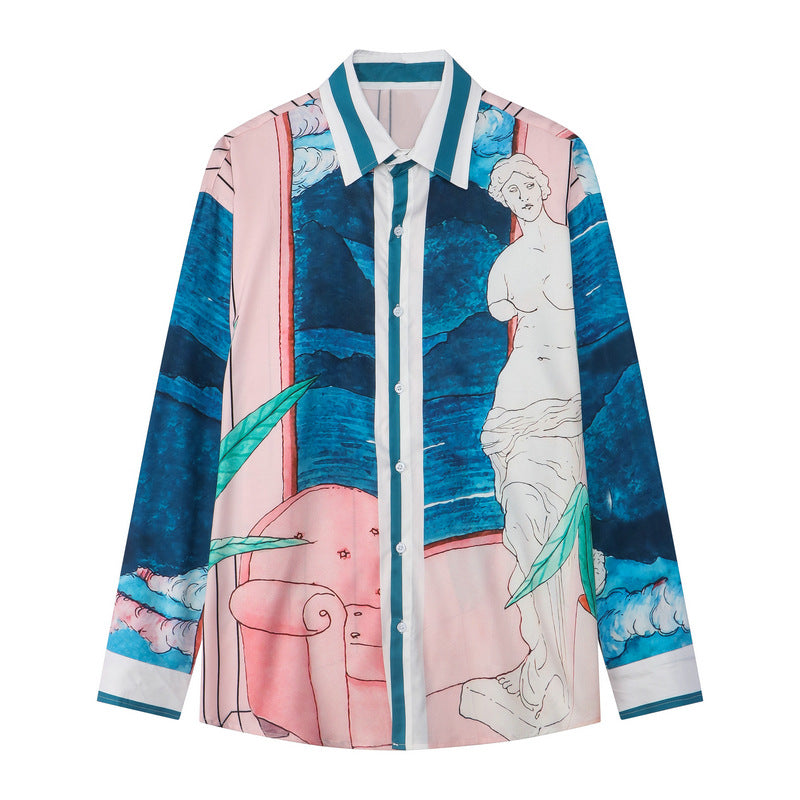 Men's Casual Loose Vintage Bohemian Long-sleeved Shirt