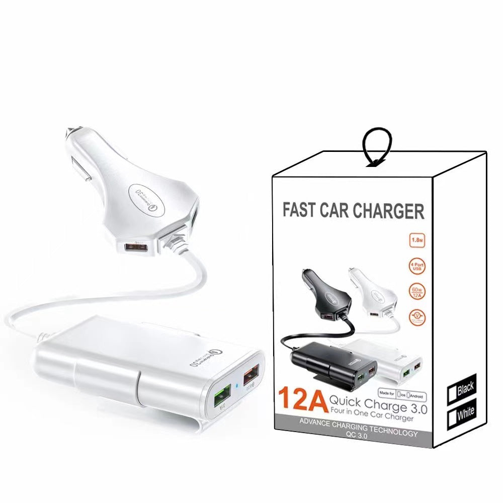 Fast Charge 12A One For Four 4USB With Cable Multi-port Charge