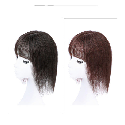 Real Hair Needle Air Bangs Replacement Block Top Of The Head