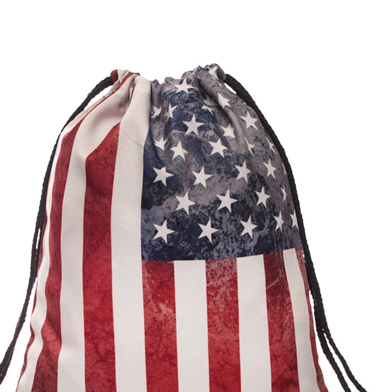 Digital Print Oxford Cloth Drawstring Pockets Shopping Organizer Drawstring Backpacks