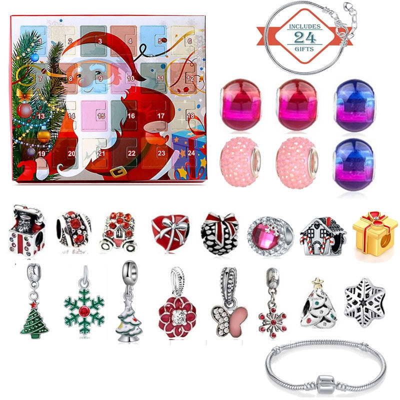 Christmas Countdown Calendar Bracelet Beaded Blind Box