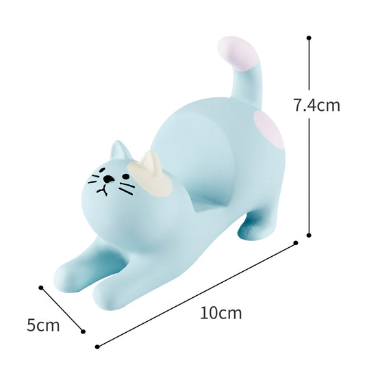 Grocery Cat Phone Holder Resin Craft Car Desktop Ornament