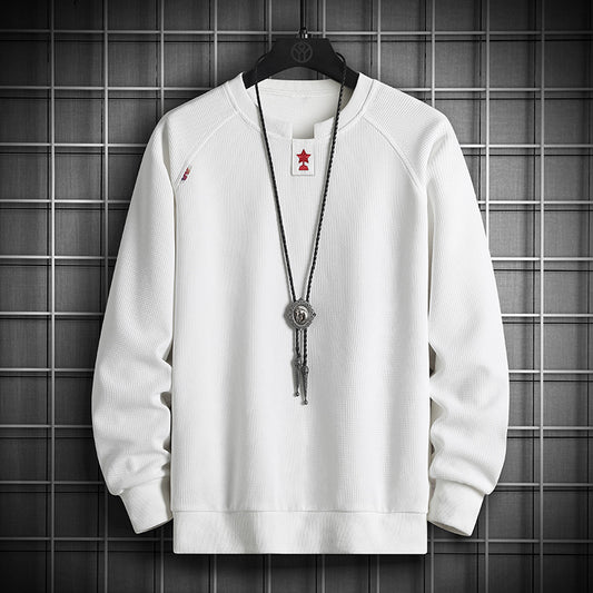 Five-star Embroidered Patch Crew Neck Sweatshirt