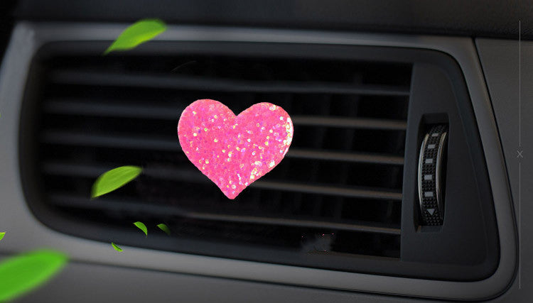 Shiny Love Car Air Outlet Perfume Clip Creative Resin Heart-shaped Wedding Decoration Car Air Outlet Perfume Clip