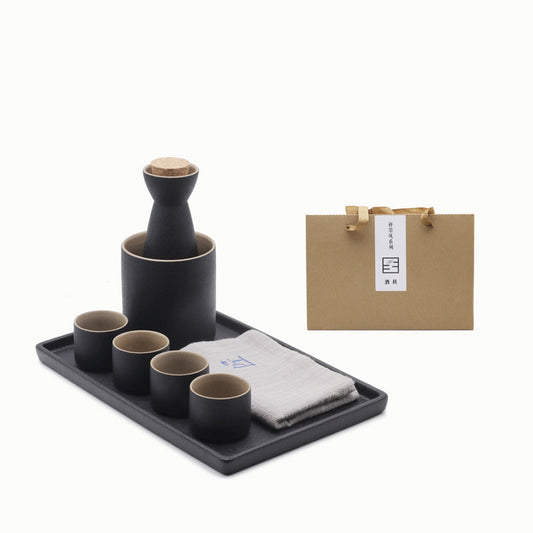 Japanese Zen Ink Style Ceramic Wine Set Home