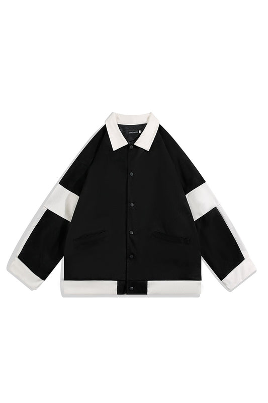 Casual Contrast Color Stitching Simple Jacket Trendy Boys