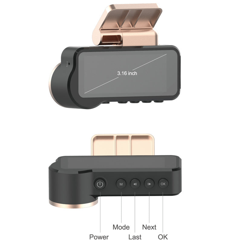 Mini HD Front And Rear Dual Lens Driving Recorder